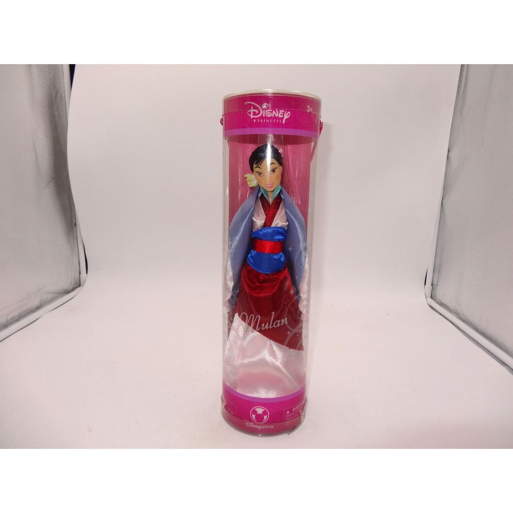 Disney Princess Mulan Doll Disney Store Exclusive Pink Tube Packaging